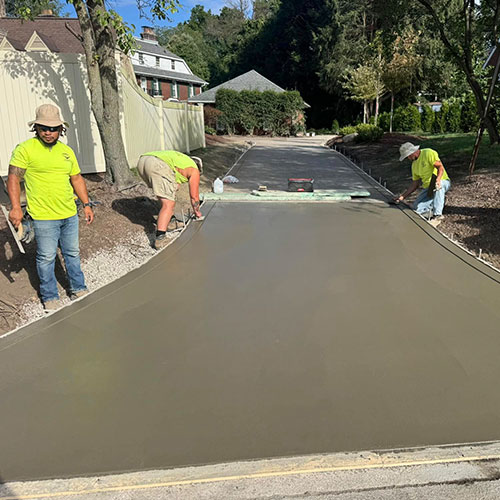 Workers Creating Driveway